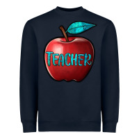 Navy apple teacher Heavyweight Sweatshirt - BarkalooDesign