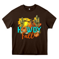 Chocolate Brown Howdy Fall Heavy Core Tee - texasbilliewilder