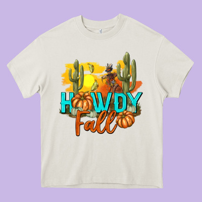 Howdy Fall Heavy Core Tee Designed By Texasbilliewilder