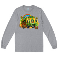 Heather Grey lucky gnomes truck St. Patrick's Day Long Sleeve Tee - FaDigitalArtStudio
