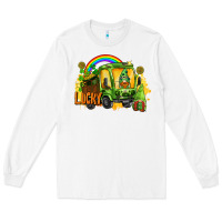 White lucky gnomes truck St. Patrick's Day Long Sleeve Tee - FaDigitalArtStudio
