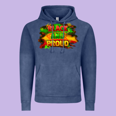 Black And Proud Vintage Hoodie Designed By Fadigitalartstudio