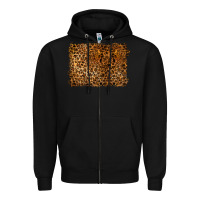 Black handdrawn leopard pattern Zipper Hoodie - BarkalooDesign