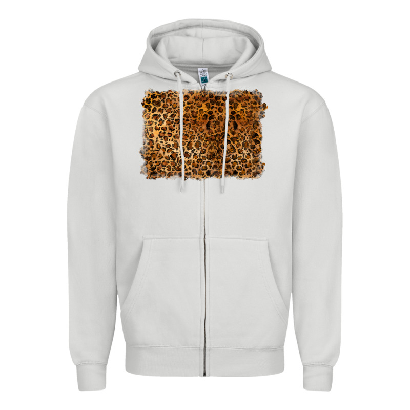 Handdrawn Leopard Pattern Zipper Hoodie by BarkalooDesign | Teevron