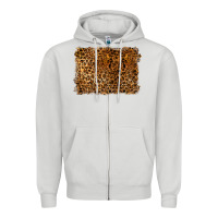Dove Grey handdrawn leopard pattern Zipper Hoodie - BarkalooDesign