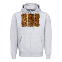 Heather Grey handdrawn leopard pattern Zipper Hoodie - BarkalooDesign