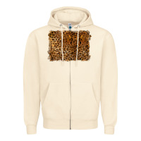 Sandshell handdrawn leopard pattern Zipper Hoodie - BarkalooDesign