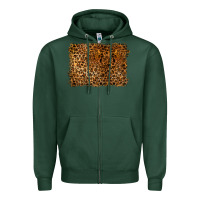 Sports Green handdrawn leopard pattern Zipper Hoodie - BarkalooDesign