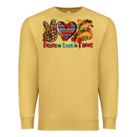 Antique Gold peace love tacos Premium Sweatshirt - AdoDesignShop