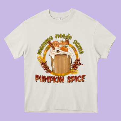 Mommy Needs Some Pumpkin Spice Heavy Core Tee Designed By Texasbilliewilder