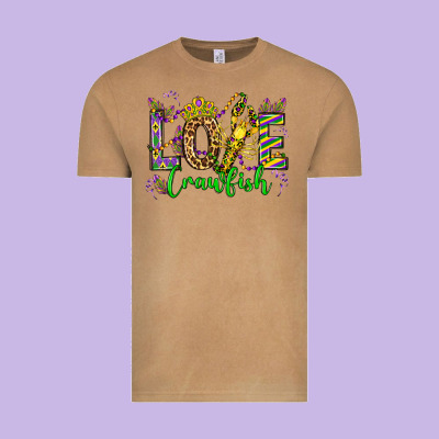 Love Crawfish Mardi Gras Olivia Vintage Tee Designed By Oliviacreatesart