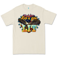 Bone Let's get lit America Eagle 4th of july Premium Tee - HowdyJamesFarm
