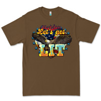 Cacao Let's get lit America Eagle 4th of july Premium Tee - HowdyJamesFarm