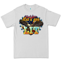 Dove Grey Let's get lit America Eagle 4th of july Premium Tee - HowdyJamesFarm