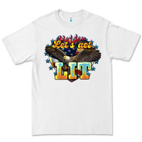White Let's get lit America Eagle 4th of july Premium Tee - HowdyJamesFarm