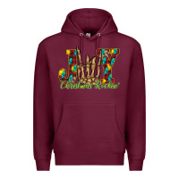 Burgundy joy Christmas Rockin Premium Hoodie - CowhideDigitalArt