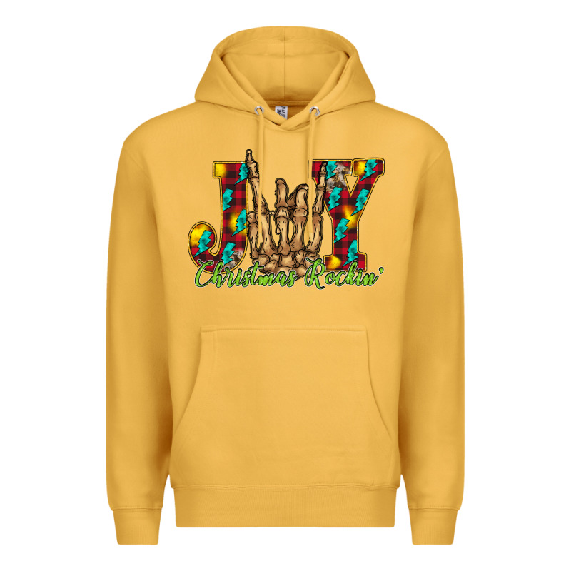 Joy Christmas Rockin Premium Hoodie by CowhideDigitalArt | Teevron