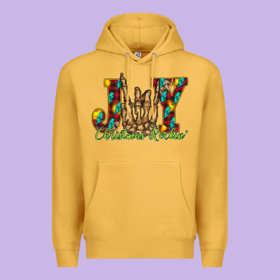 Joy Christmas Rockin Premium Hoodie Designed By Cowhidedigitalart
