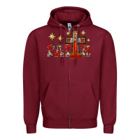 Burgundy faith our lady of guadalupe cross Zipper Hoodie - BarkalooDesign