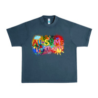 Midnight Navy Au-some mom Autism Urban Heavy Tee - FaDigitalArtStudio