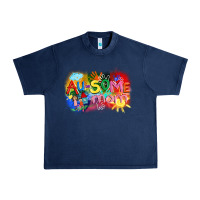 Navy Au-some mom Autism Urban Heavy Tee - FaDigitalArtStudio