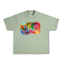 Oil Green Au-some mom Autism Urban Heavy Tee - FaDigitalArtStudio