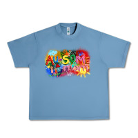 Pebble Blue Au-some mom Autism Urban Heavy Tee - FaDigitalArtStudio