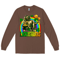 Chestnut luckysaurus St. Patricks Day Long Sleeve Tee - FaDigitalArtStudio