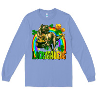 Colony Blue luckysaurus St. Patricks Day Long Sleeve Tee - FaDigitalArtStudio