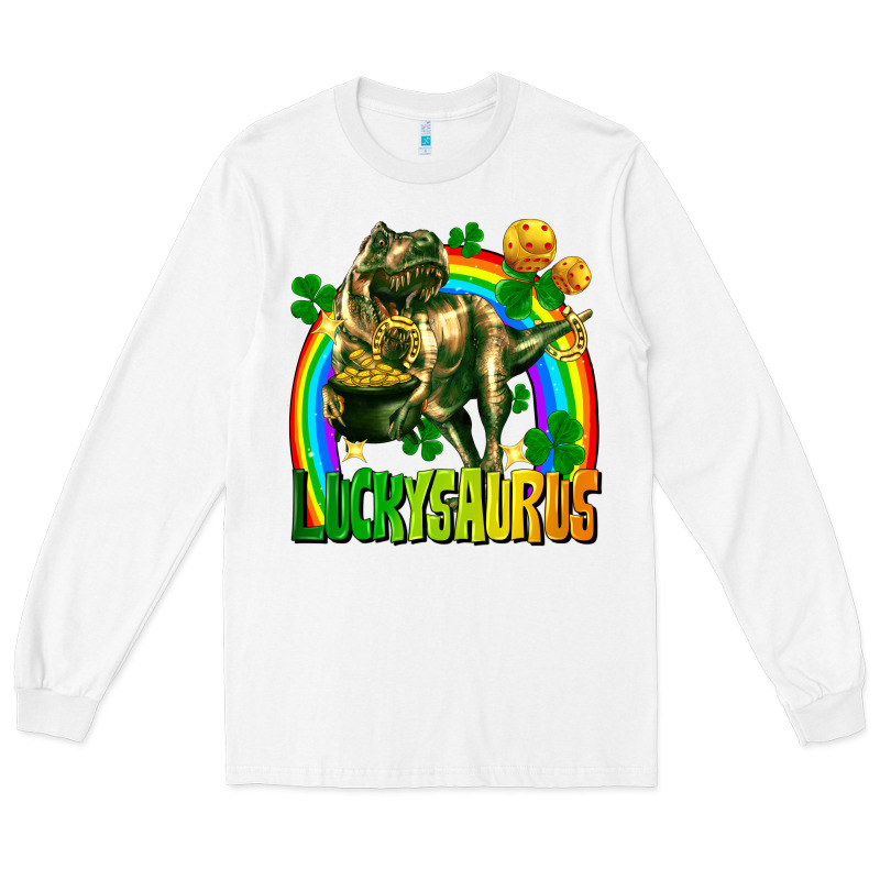 Luckysaurus St. Patricks Day Long Sleeve Tee by FaDigitalArtStudio | Teevron