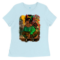 Baby Blue juneteenth black woman fashion girl Ladies Tee - CowGirlArtShop