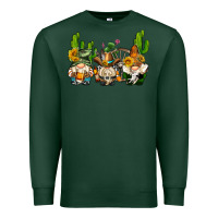 Sports Green western gnomes with cactus Premium Sweatshirt - AdoDesignShop