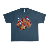 Midnight Navy America afro girl sneakers Urban Heavy Tee - RanaPortraitStore