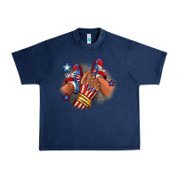 Navy America afro girl sneakers Urban Heavy Tee - RanaPortraitStore