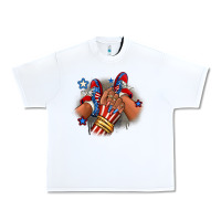 White America afro girl sneakers Urban Heavy Tee - RanaPortraitStore
