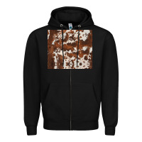 Black brown cowhide Zipper Hoodie - BarkalooDesign