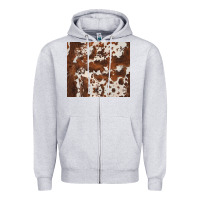 Heather Grey brown cowhide Zipper Hoodie - BarkalooDesign