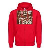 Red brown cowhide Zipper Hoodie - BarkalooDesign