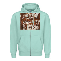 Seafoam brown cowhide Zipper Hoodie - BarkalooDesign