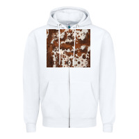 White brown cowhide Zipper Hoodie - BarkalooDesign