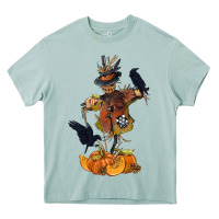 Arona Scarecrow with Pumpkin Heavy Core Tee - texasbilliewilder