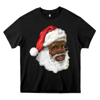 Black african american santa Heavy Core Tee - RanaPortraitStore