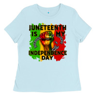 Baby Blue juneteenth is my independence day cowgirl Ladies Tee - CowGirlArtShop