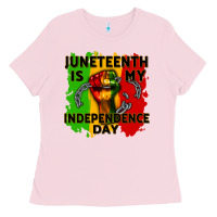 Bubblegum Pink juneteenth is my independence day cowgirl Ladies Tee - CowGirlArtShop