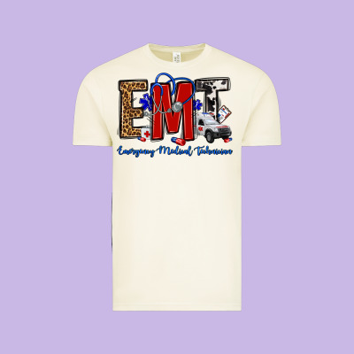 Emt Emergency Medical Technician Vintage Tee Designed By Oliviacreatesart