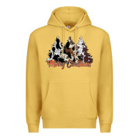 Antique Gold merry christmas cowhide trees Premium Hoodie - CowhideDigitalArt