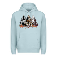 Blue Mist merry christmas cowhide trees Premium Hoodie - CowhideDigitalArt