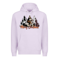 Lilac merry christmas cowhide trees Premium Hoodie - CowhideDigitalArt