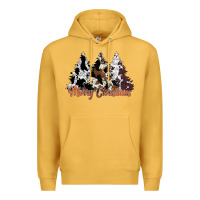 Mustard merry christmas cowhide trees Premium Hoodie - CowhideDigitalArt