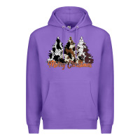 Purple merry christmas cowhide trees Premium Hoodie - CowhideDigitalArt